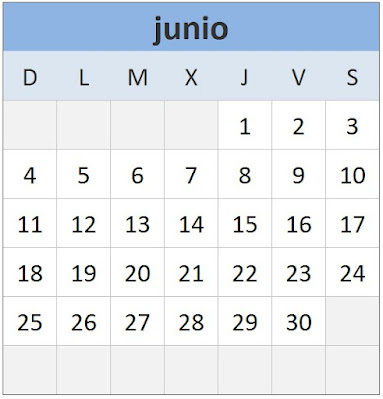 Calendario de Junio 2023