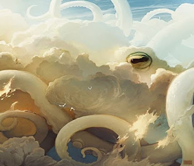 Painting of clouds making an octopus