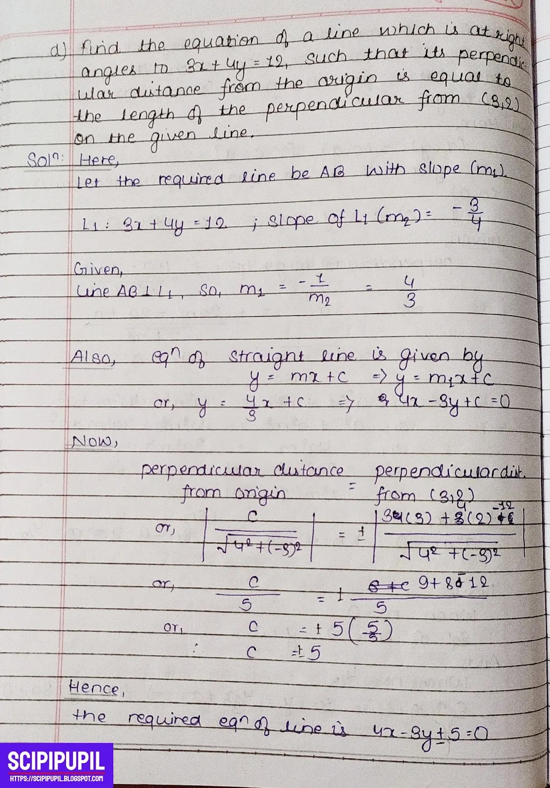 Grade 11 Analytical Geometry Exercise 2 Solutions | Basic Mathematics Grade XI by Sukunda Pustak Bhawan