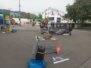 Animals rights activist protest against KNIE circus in Zurich.