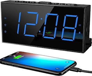 Reloj despertador digital, regulador de intensidad de 7.5 pulgadas, pantalla LED grande