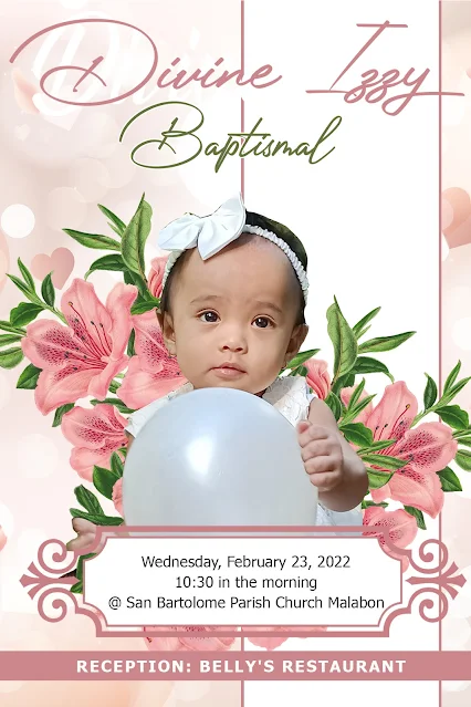 This baptism invitation template is easy to edit to create your own unique design. All the elements are editable, which allows you to rearrange and resize the text and icons as needed.
