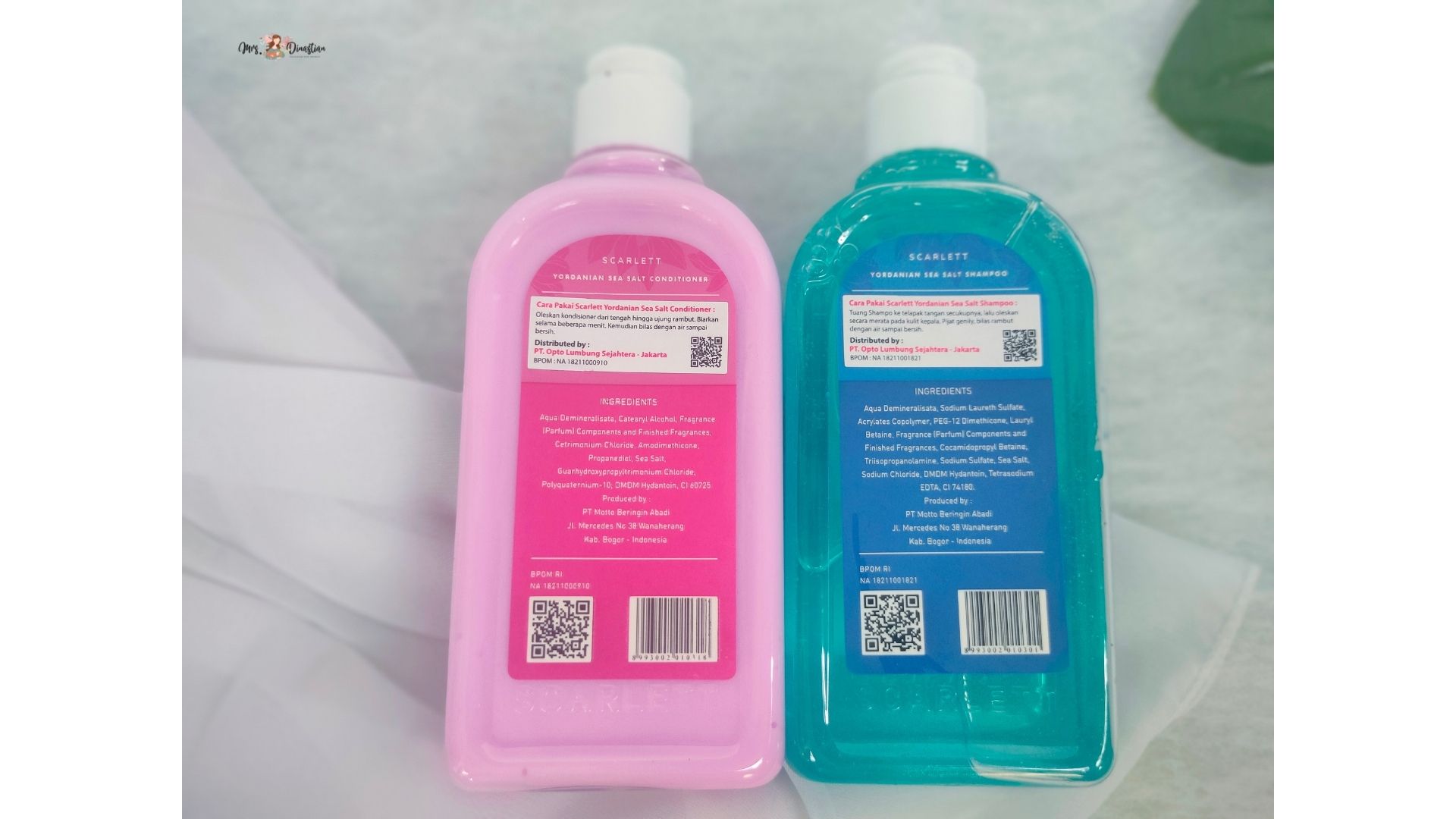 Packaging Yordanian Sea Salt Shampoo dan Conditioner