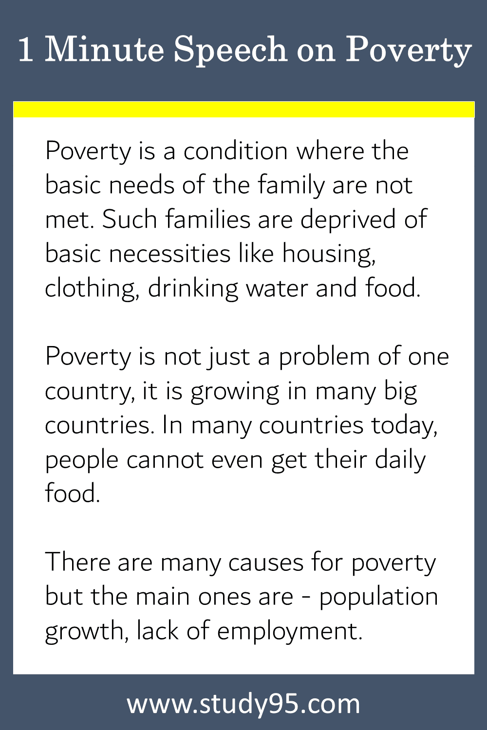 Short Speech on Poverty