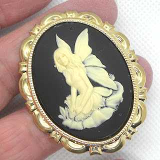 Fallen Fairy cameo brooch by Gothic White Witch