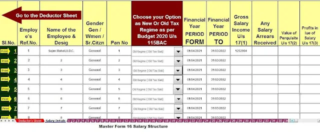 Download automated Income tax form 16