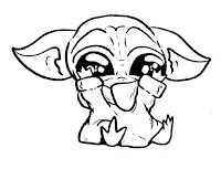 Baby Yoda cry coloring page
