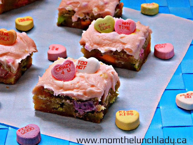 Conversation Heart Blondies