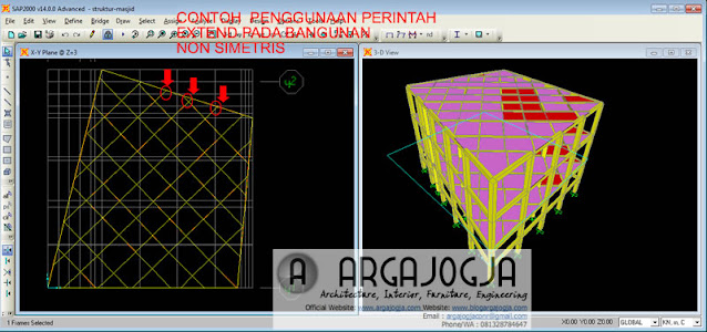 Cara Meneruskan/Extend Batang pada SAP2000