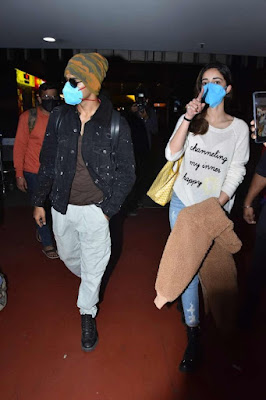 Ananya Panday was snapped with rumoured boyfriend Ishaan Khatter at the Mumbai airport