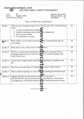 aiou-bs-Environmental-past-papers