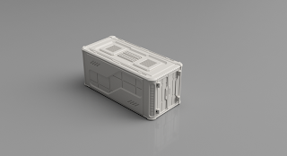 Tabletop Scifi modular Cargo containers - Render 3