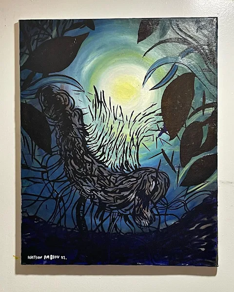 Pintura de Watson Pablov, sin titulo, oleo sobr etela, 24x30 pulgadas