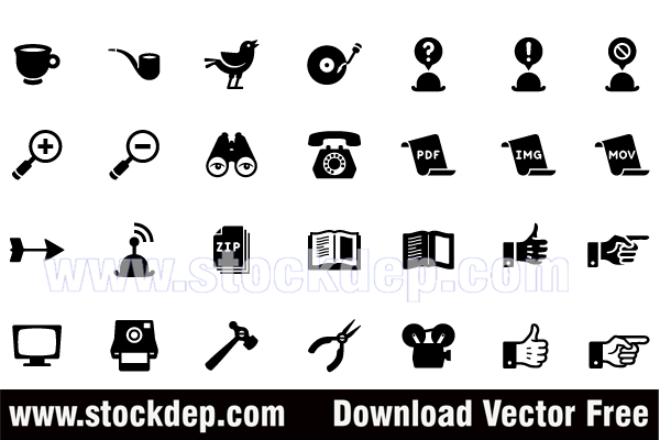 Tải Miễn Phí vector Retro Icon Set Design Pack Free Download