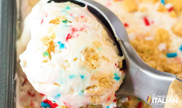 Red White and Blue Ice Cream closeup wide photo