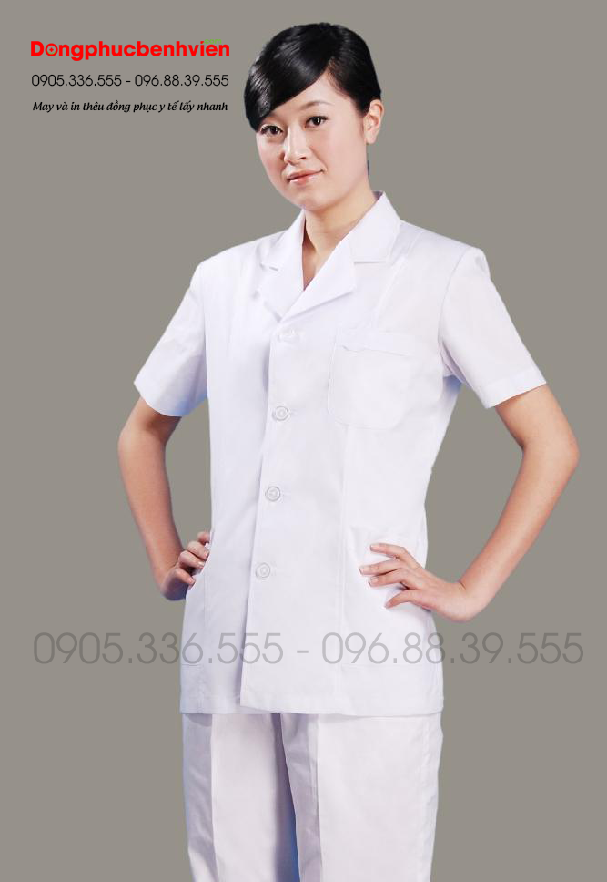 Quần áo y tá nữ màu trắng