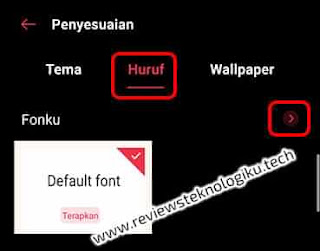 mengganti jenis huruf di oppo
