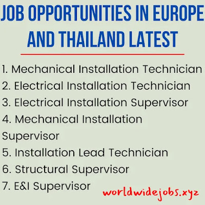 Job Opportunities in Europe and Thailand Latest