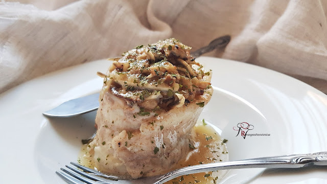 Popieta de dorada rellena de sitake y gulas