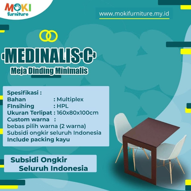 spesifikasi meja dinding lipat minimalis medinalis moki furniture