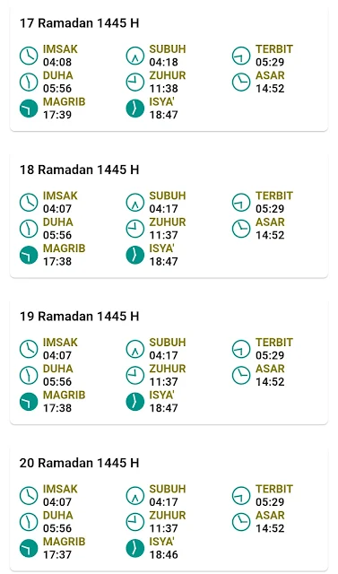 Jadwal Imsakiyah Ramadan 1445 H/2024 M Kabupaten Sidoarjo Provinsi Jawa Timur