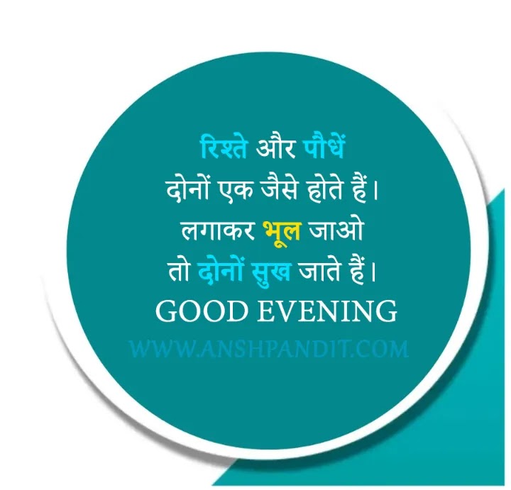 Good Evening Images with Love Quotes in Hindi
