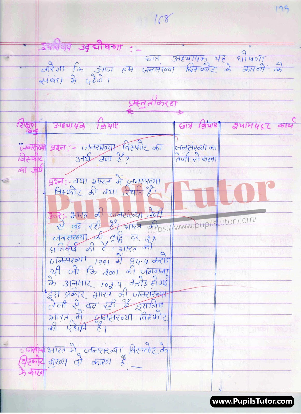 Economics Lesson Plan In Hindi On Jansankhya Visfot For Class/Grade 8th To 12 For CBSE NCERT School And College Teachers | CBSE NCERT Class 8th To 12 Ke Liye Real School Teaching And Practice Kaushal Ki Arthashastra Path Yojana Jansankhya Visfot Par | सीबीएसई एनसीईआरटी कक्षा 8वीं से 12 के स्कूल शिक्षकों और कॉलेज के अध्यापको के लिए जनसंख्या विस्फ़ोट पर हिंदी में अर्थशास्त्र पाठ योजना – (Page And Image Number 3) – www.pupilstutor.com