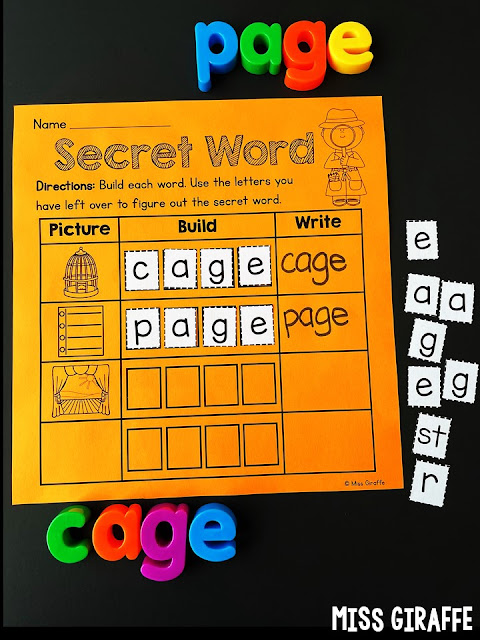 Secret Word worksheet for Hard G words