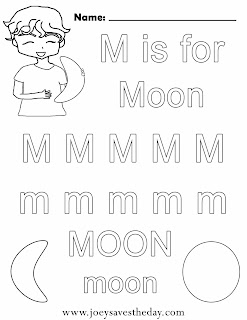 M is for Moon worksheet