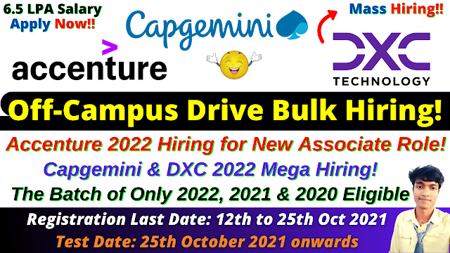 Capgemini Off Campus Drive for 2022 | 2021 | 2020 Batch