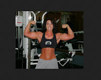 Glorious Female Muscle! Female Bodybuilder Megan Abshire awesome off season posing - flexing those legendary 18 inch biceps