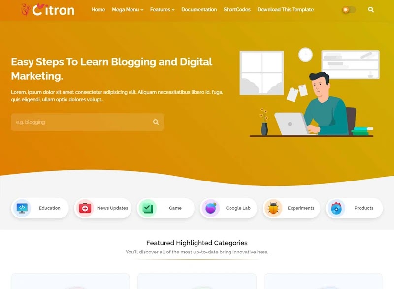 Citron Blogger Template