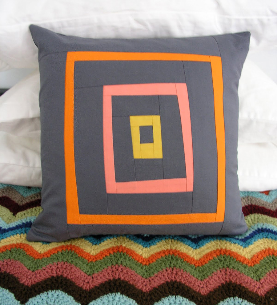 DIY Modern Log Cabin Pillow Tutorial