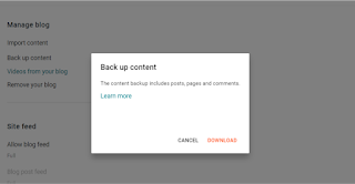 Backing up your Blogger (BlogSpot)'s posts, pages and comments