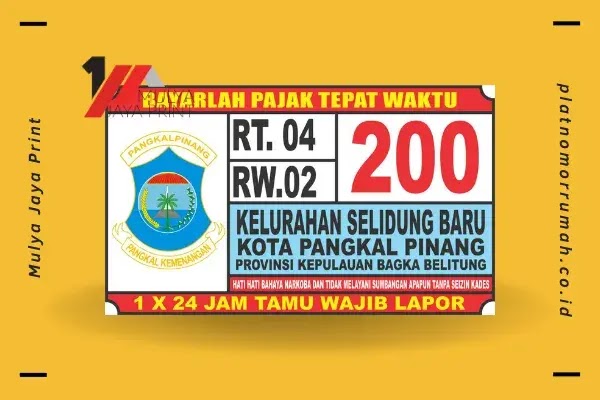 Percetakan Plat Nomor Rumah di <wilayah>Kabupaten Toba Samosir</wilayah> Terbesar dan Termurah