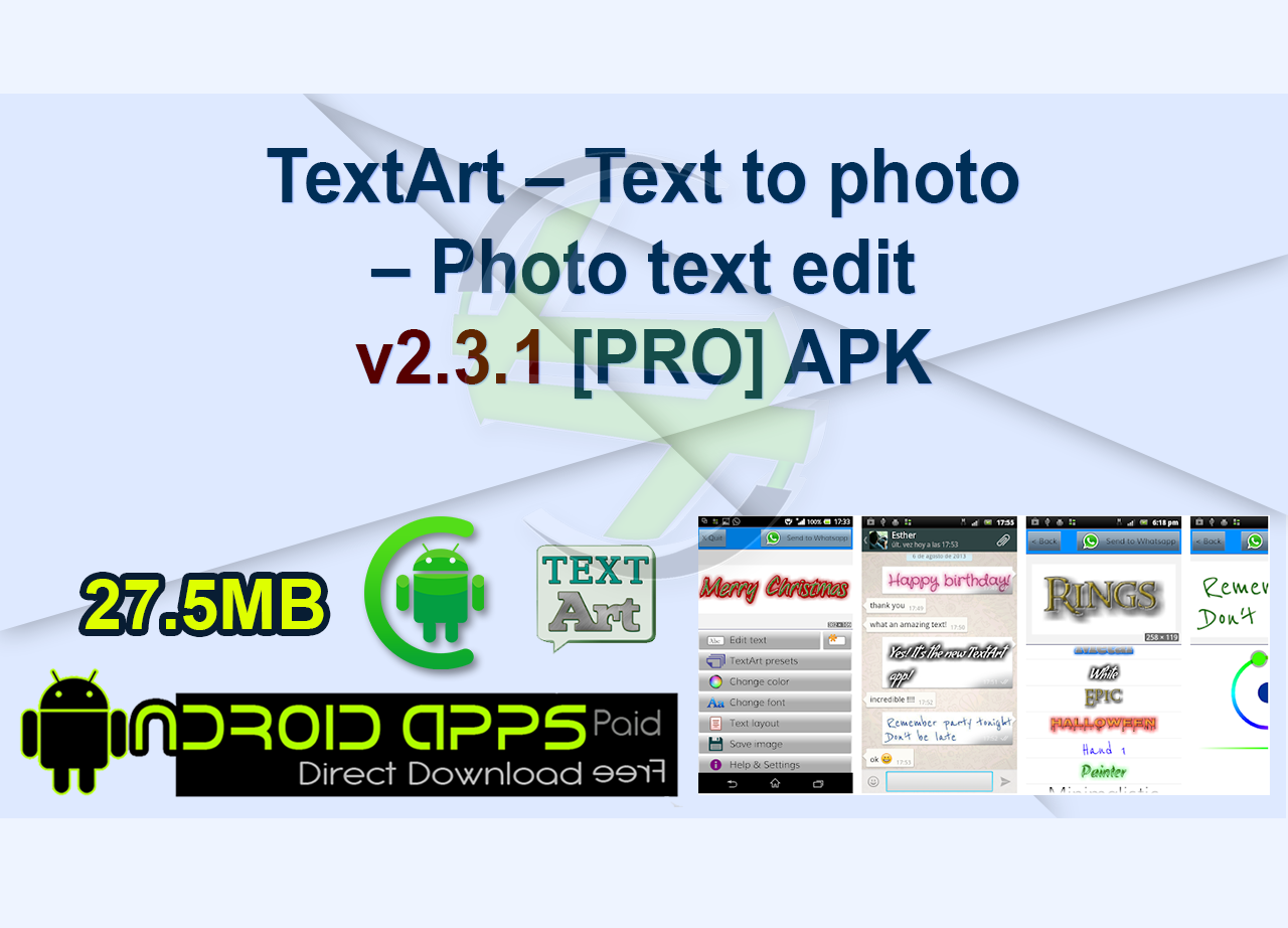 TextArt – Text to photo – Photo text edit v2.3.1 [PRO] APK