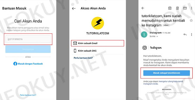 cara mengganti password instagram dengan gmail