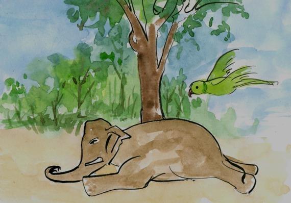 Elephant and Sparrows Panchatantra Friendship stories, ఏనుగు మరియు పిచ్చుకలు