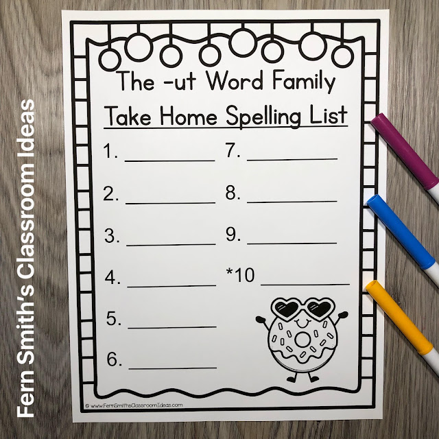 Click Here to Download The New & Improved -ut Word Family Spelling Unit to Use in Your Classroom Today!