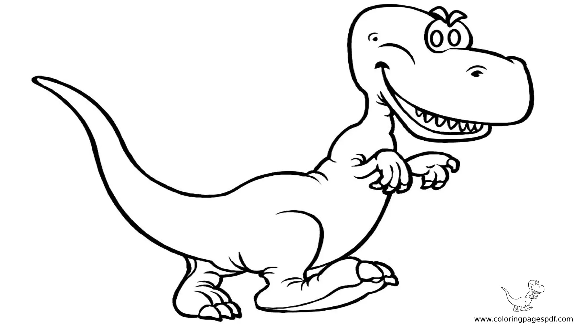 Coloring Pages Of A Cartoon T Rex