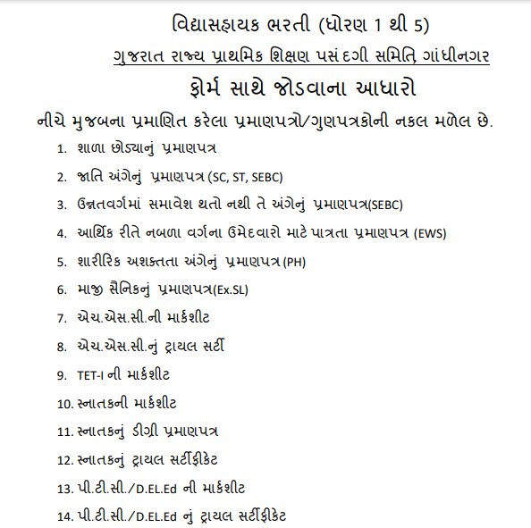 Vidhyasahayak Bharti 2022 - For Gujarati Medium (Std. 1 to 5 & 6 to 8)