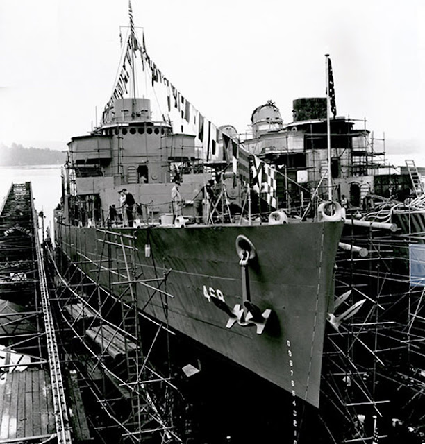 USS Taylor being launched in Maine, 7 June 1942 worldwartwo.filminspector.com