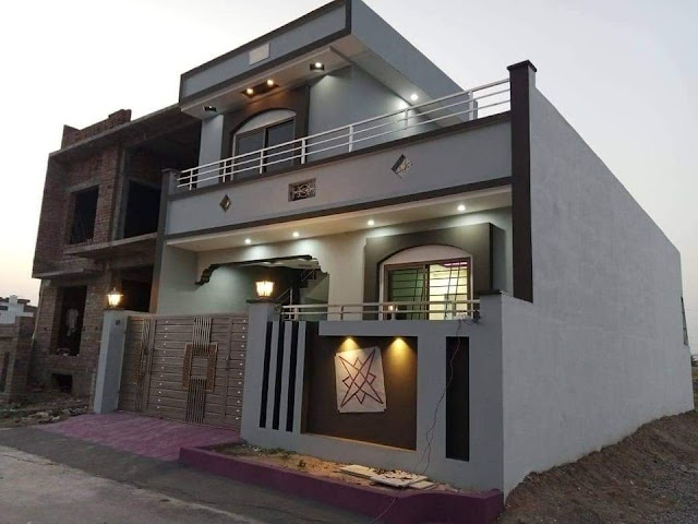 front elevation tiles design in pakistan