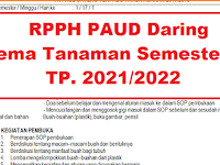 RPPH PAUD DARING TEMA TANAMAN SEMESTER 1 TAHUN PELAJARAN 2021/2022