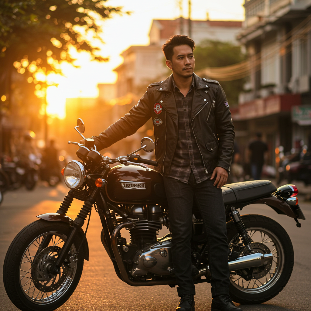 Jaket Kulit Biker