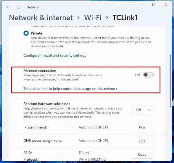 Wi-Fi Windows 11 لا يتصل؟  تعطيل الاتصال المقنن