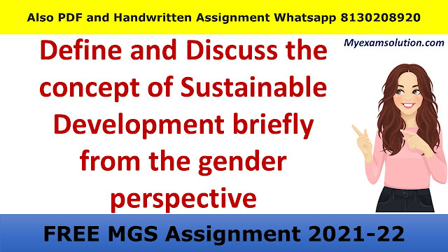 Define and Discuss the concept of Sustainable Development briefly from the gender perspective