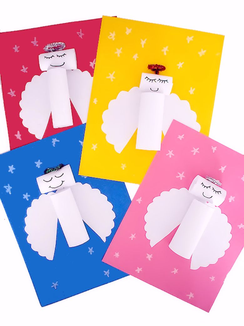 Rolled paper angel Christmas craft