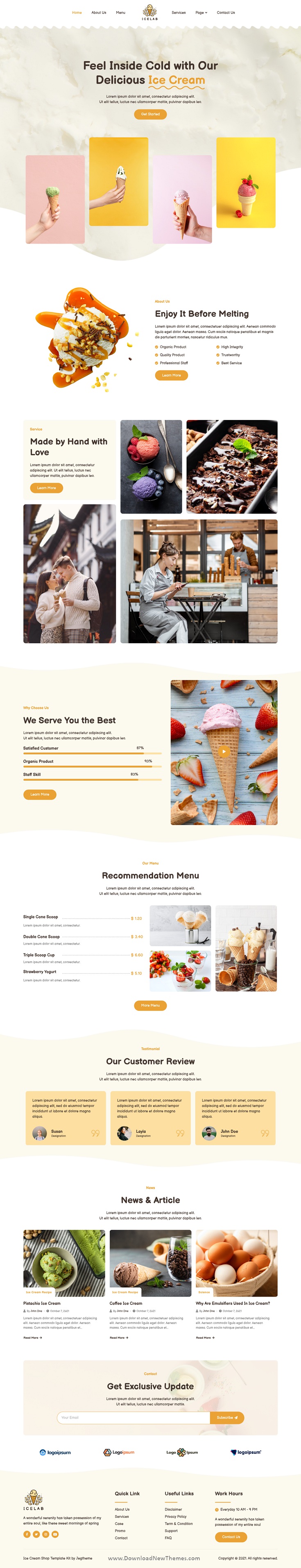 Icelab – Ice Cream & Frozen Yogurt Shop Elementor Template Kit