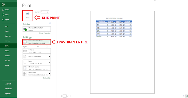 Cara Print Beberapa Sheet Sekaligus di Microsoft Excel